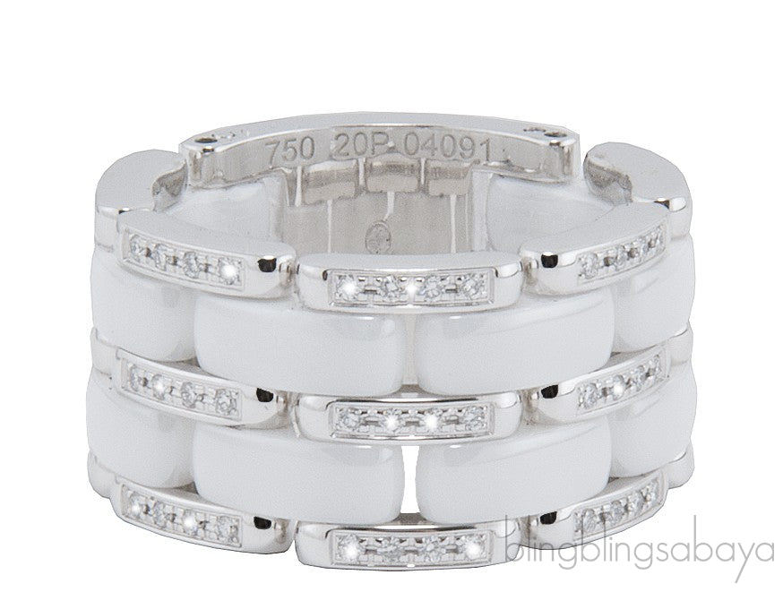 White Ceramic Diamond Ultra Ring