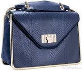 Sally Navy Blue Python Shoulder Bag