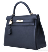 Kelly 32 Black Togo Retourne