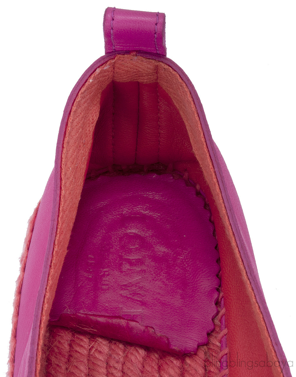 Fuchsia Pink Leather Espadrille