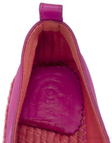 Fuchsia Pink Leather Espadrille