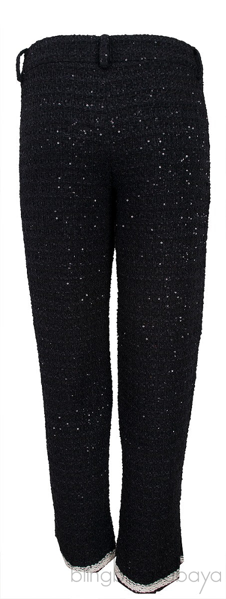 Black Tweed Sequin Trouser