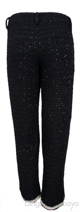 Black Tweed Sequin Trouser