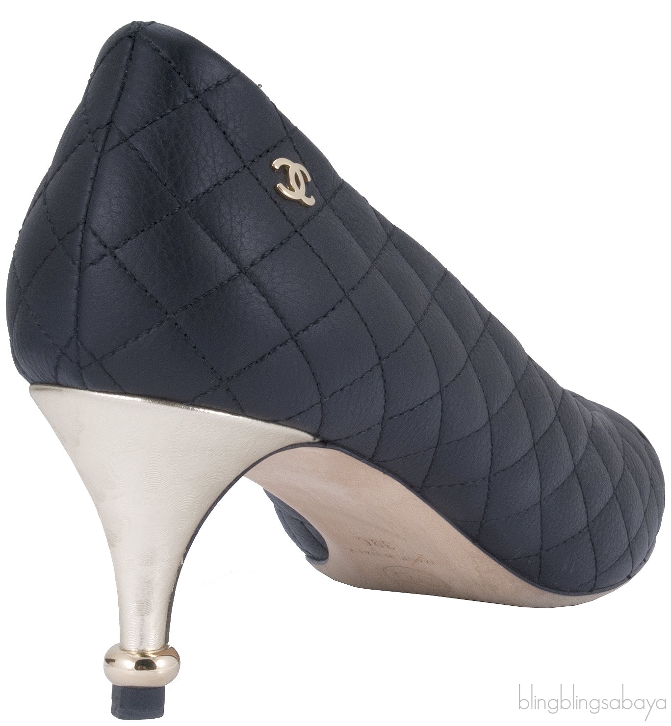Black Quilted Leather Heels