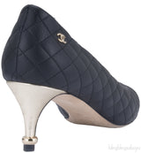 Black Quilted Leather Heels