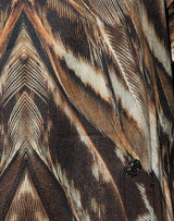 Brown Feather Print Dress