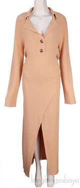 Rosalie Open Back Top and Wrap Effect Midi Skirt