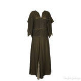 Bottega Veneta Olive Green V-neck Dress