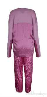 Light Pink Cashmere Satin Blend Sweatshirt & Silk Trouser