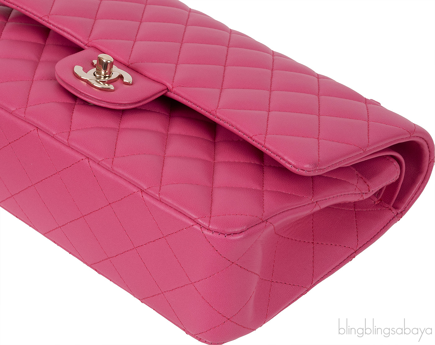 Fuchsia Classic Medium Double Flap Bag