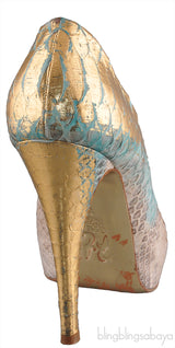 Python Multi-color Peep Toe Heels