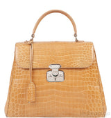Brown Crocodile Large Handbag