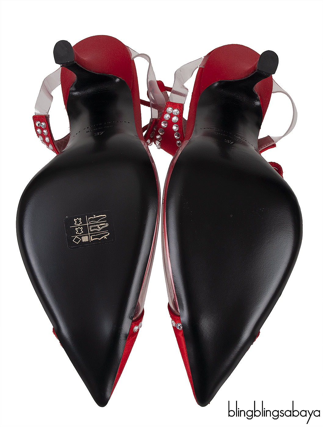 Red Satin Virgo Crystal Pump