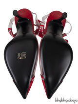 Red Satin Virgo Crystal Pump