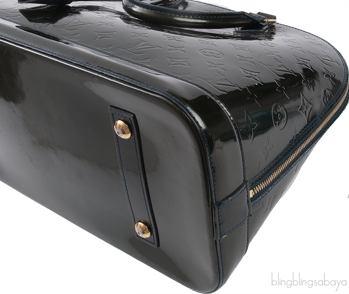Louis Vuitton Alma Monogram Vernis Dark Green GM
