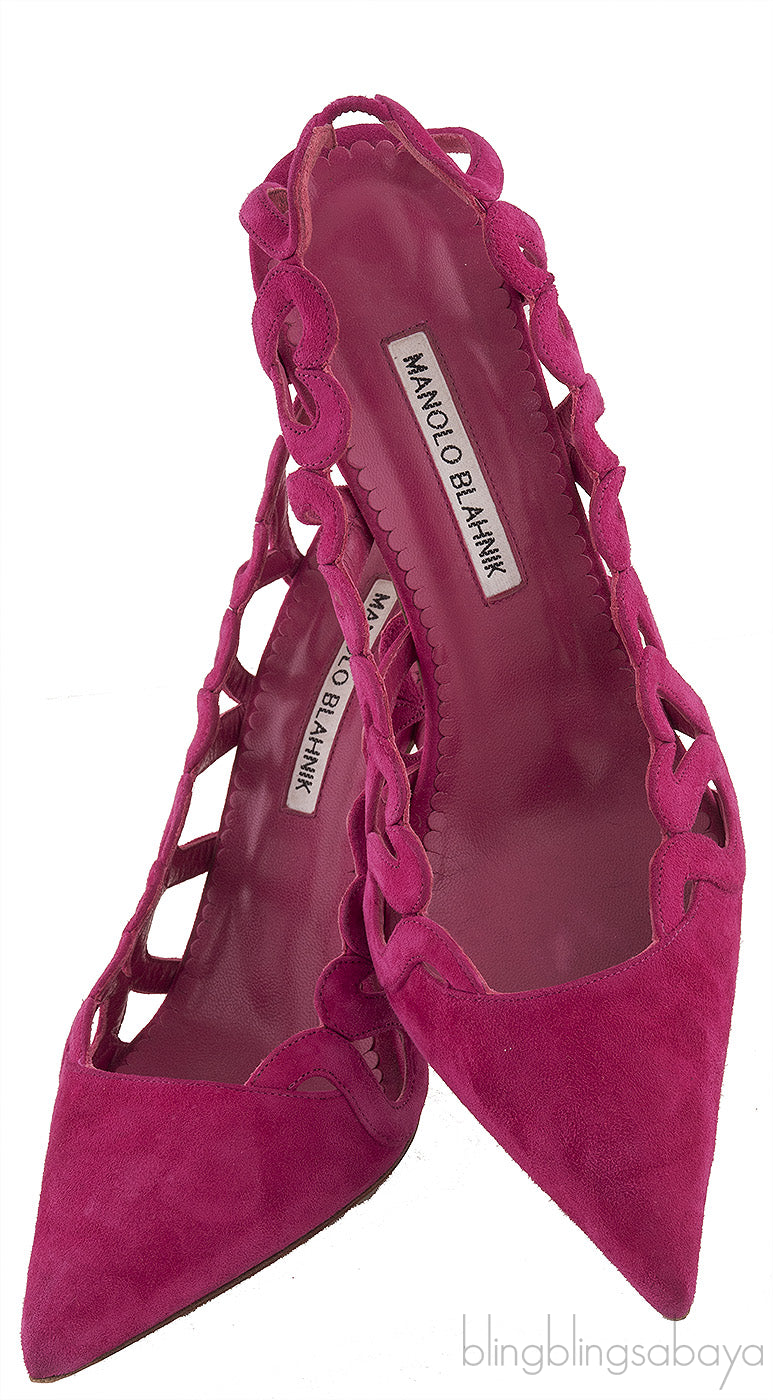 Wanga Pink Suede Heart Pump