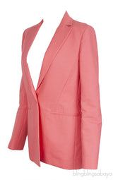 Cedric Charlier Coral Pink Single Breasted Blazer