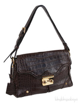 Brown Crocodile Shoulder Bag