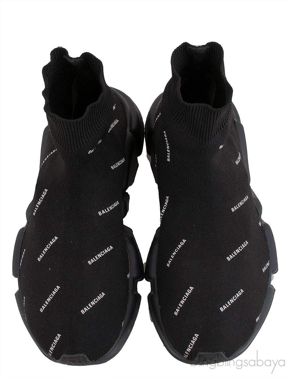 Printed Speed Stretch-knit High Top Sneakers