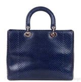 Lady Dior Large Blue Python Bag