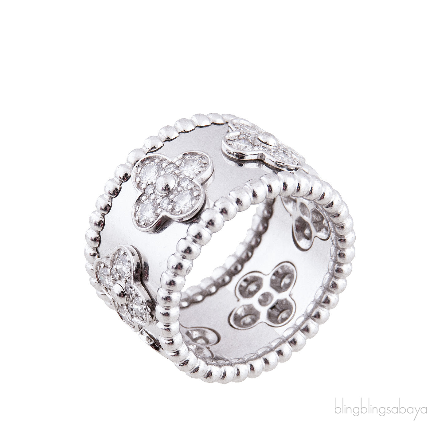Perlée Clover Diamond Ring