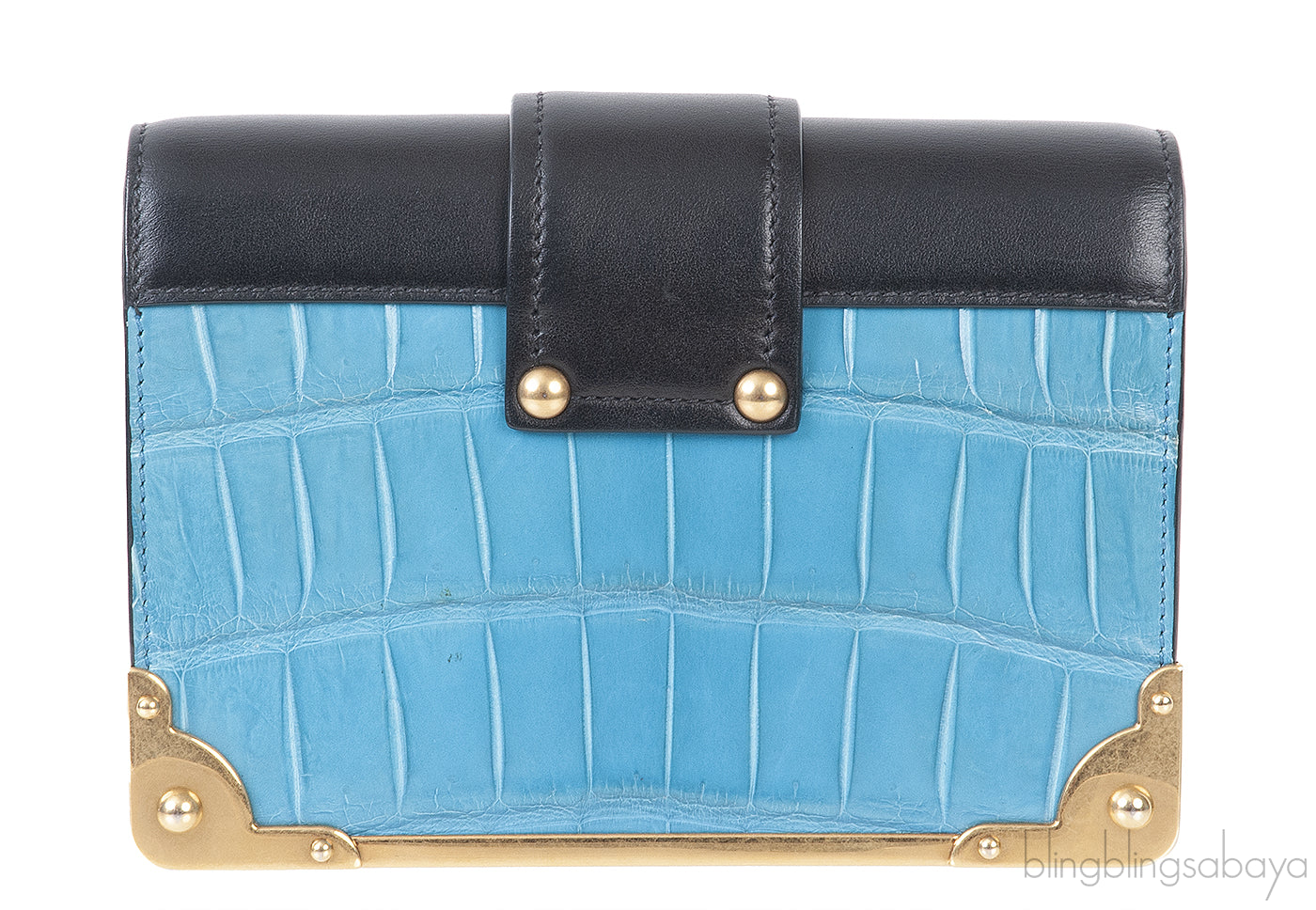 Prada Cahier City Calf Flap Crocodile Bag