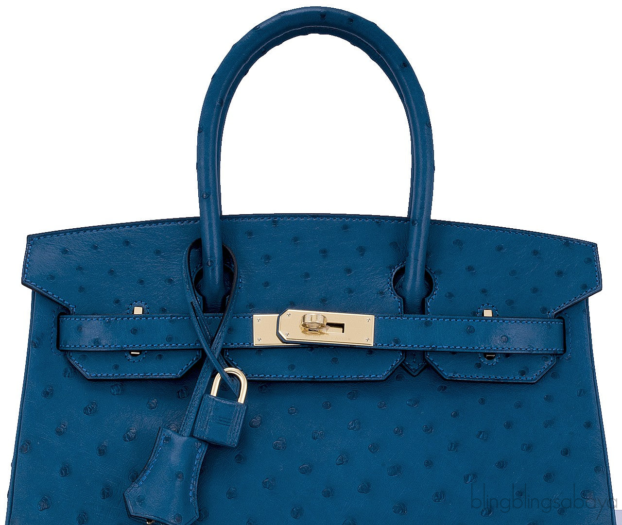 Birkin 30 Ostrich Blue Cobalt