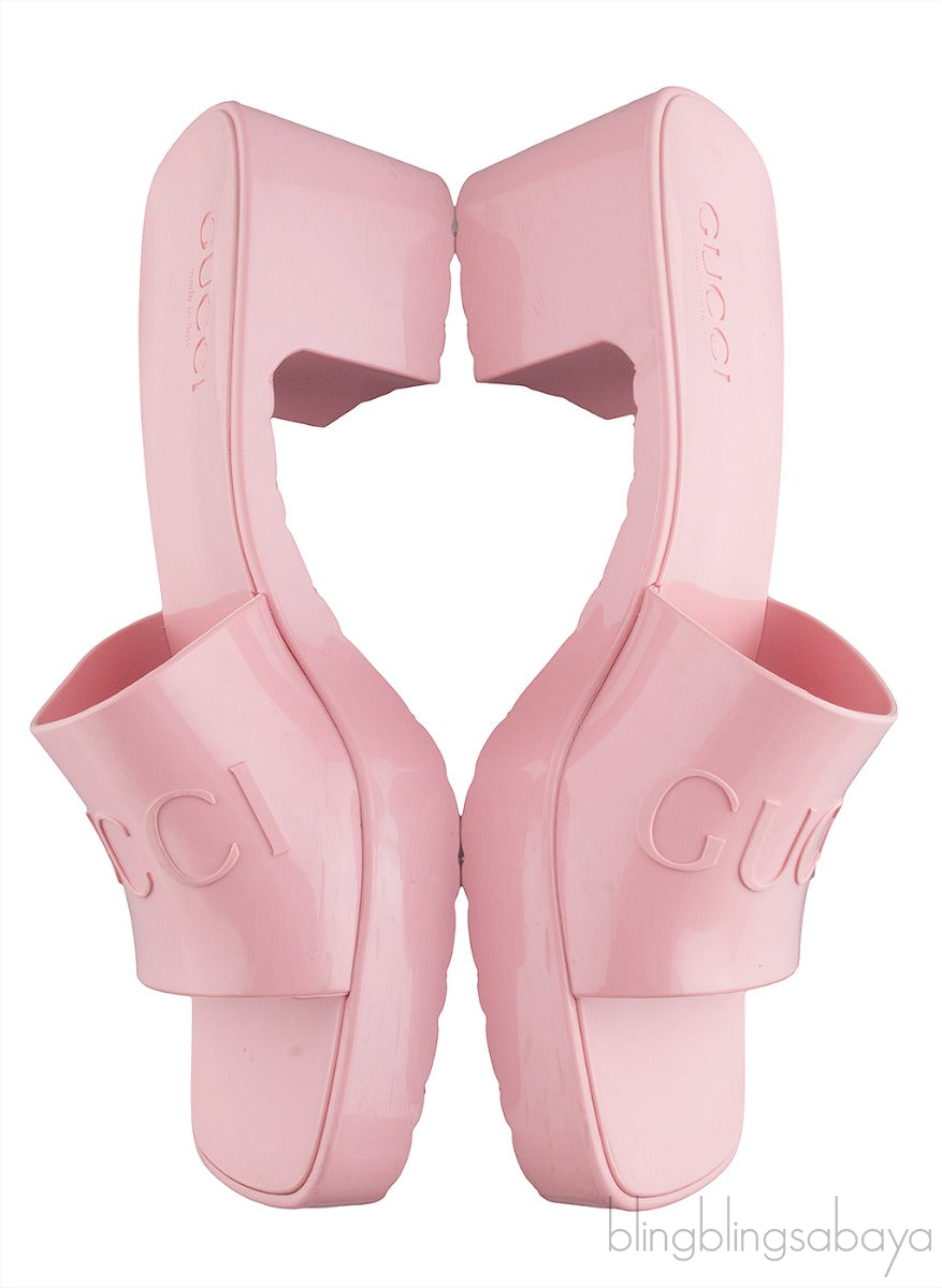Pastel Pink Rubber Slide Sandals