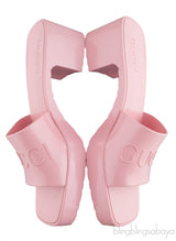 Pastel Pink Rubber Slide Sandals