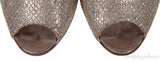 Silver Glittery Peep Toe Pump