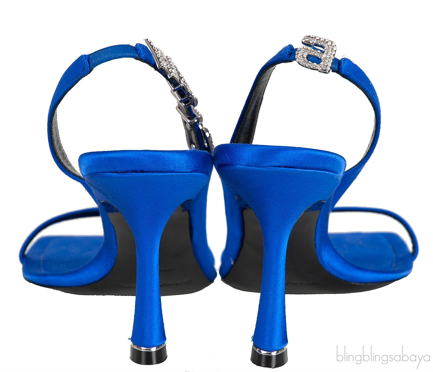 Ivy Crystal Logo Satin Sandals