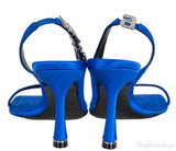 Ivy Crystal Logo Satin Sandals