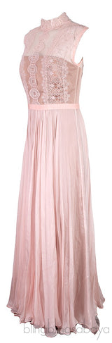 Peach Lace Sleeveless Dress