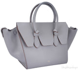 Taupe Leather Tie Tote Bag