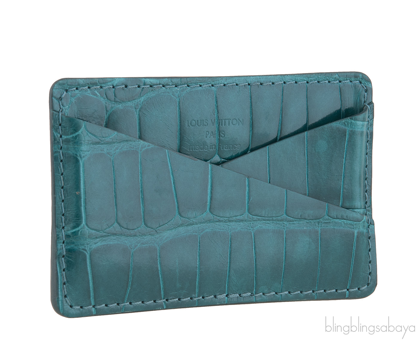 Teal Crocodile Card Holder