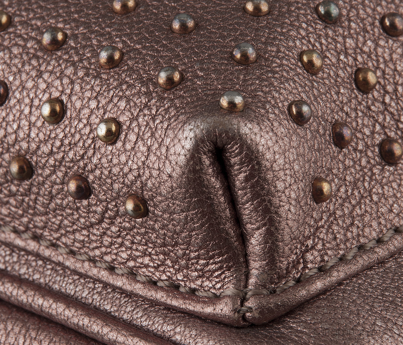 Metallic Leather Studded Mini Backpack