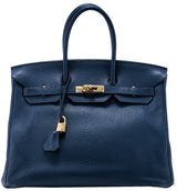 Birkin 35 Navy Blue Taurillon Clem.