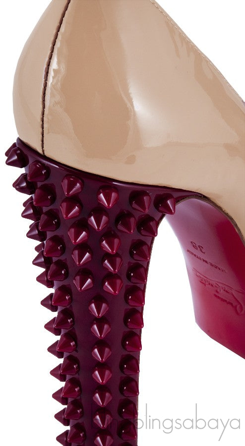 Babel Patent Peep Toe Spikes Pump