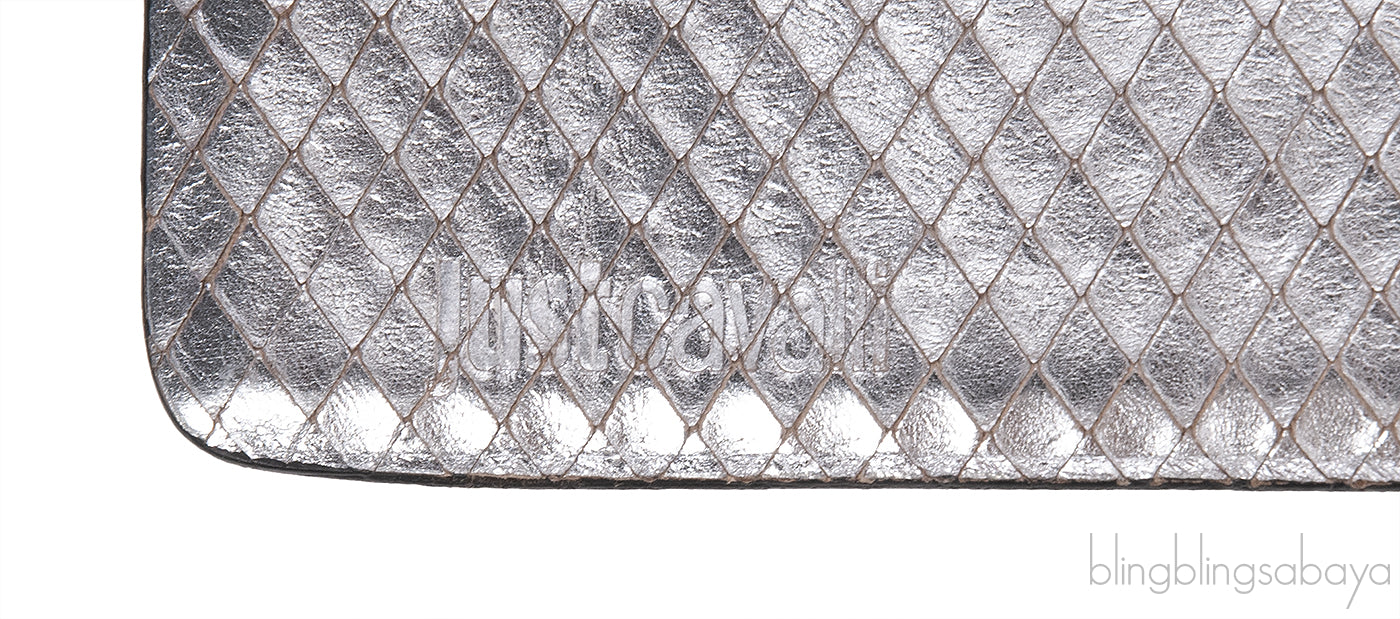 Silver Snake Effect Wide Belt