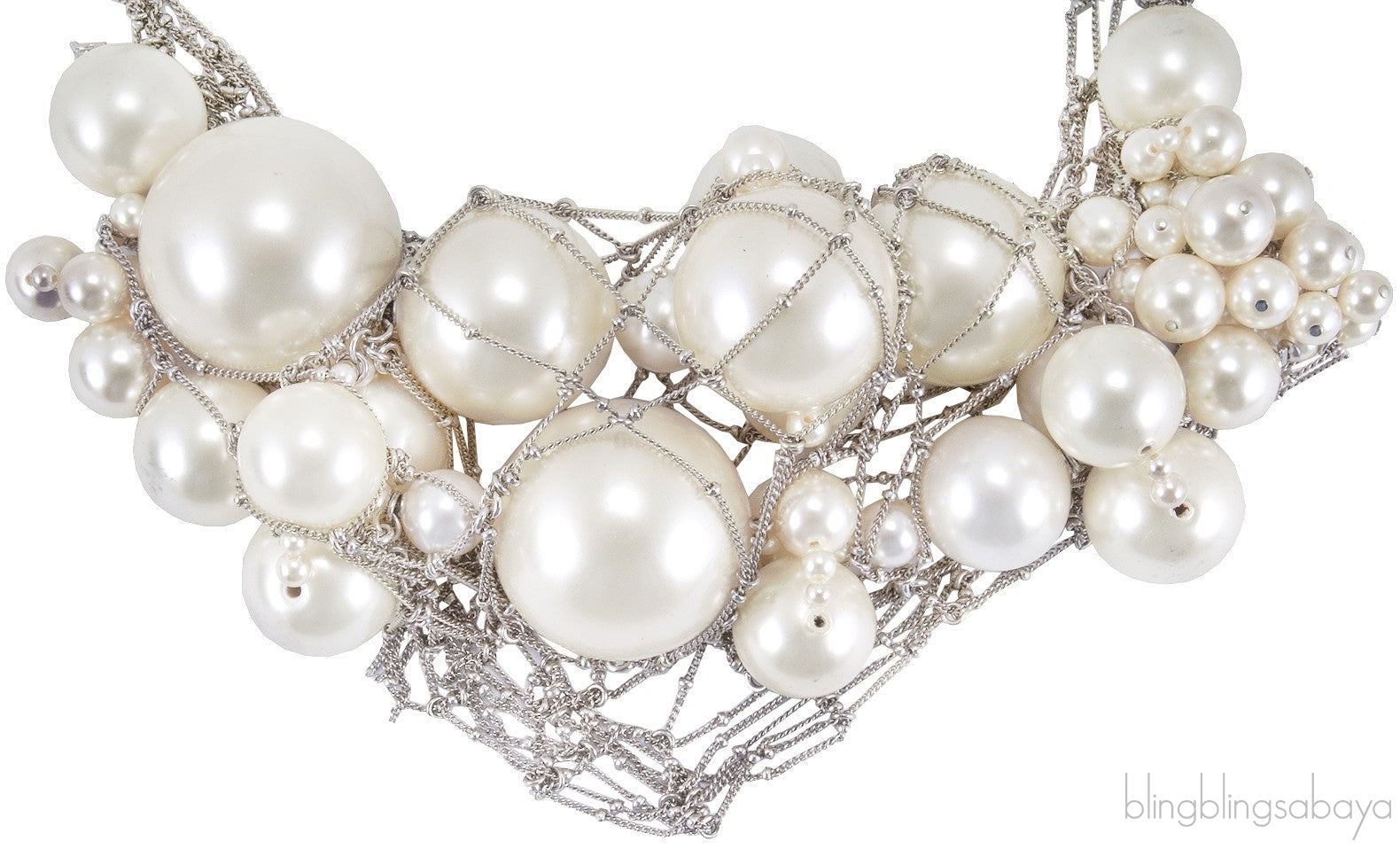 CC Pearl Cluster Necklace