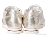 Loro Piana My Wind Beige Nylon and Gold Leather Sneakers