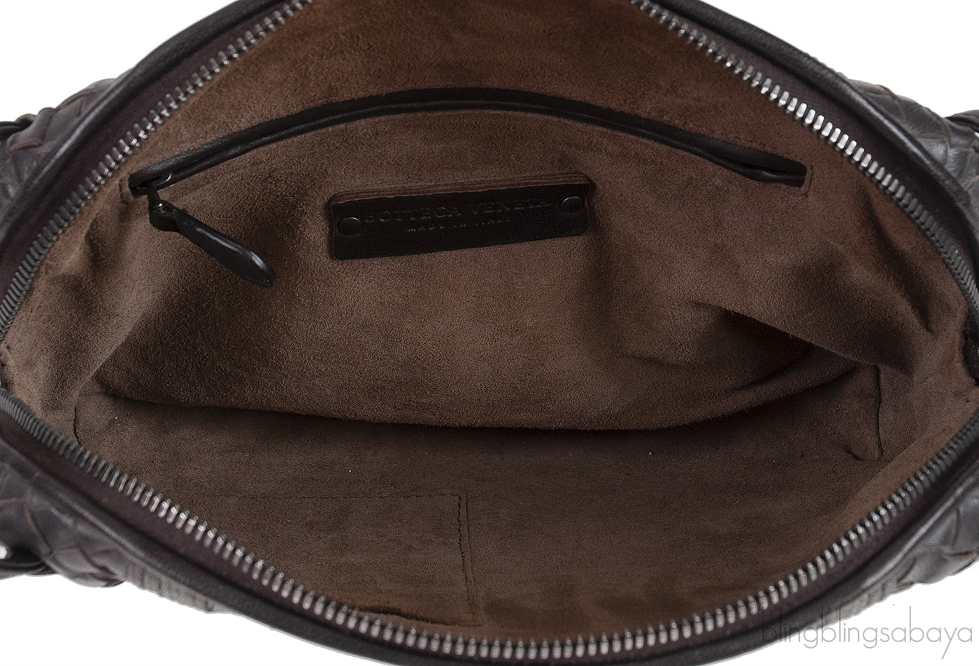 Brown Intrecciato Snakeskin Nodini Crossbody Bag