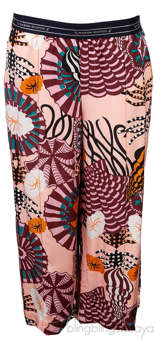 Gold Top & Printed Wide Leg Trouser