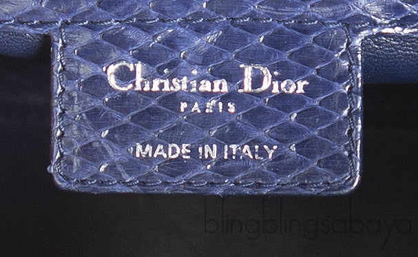 Lady Dior Large Blue Python Bag