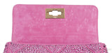 Fuchsia Pink Roman Stud Crystal-embellished Shoulder Bag