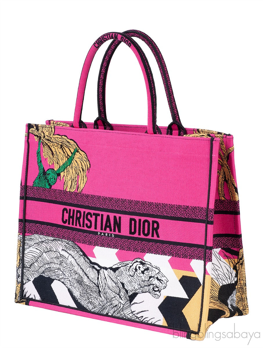 Large Dior Book Tote Pink