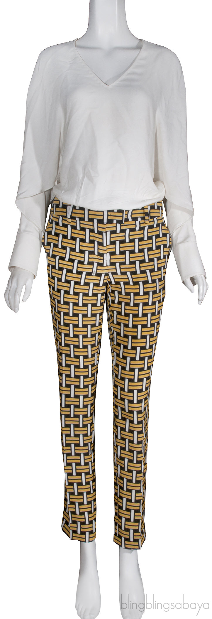 Batwing Sleeves Top & Printed Trouser