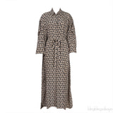 Neutral Toile Iconographe  Printed Silk Midi Dress