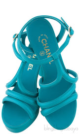 Parthenon Grecian Gladiator Column Heels Blue Green