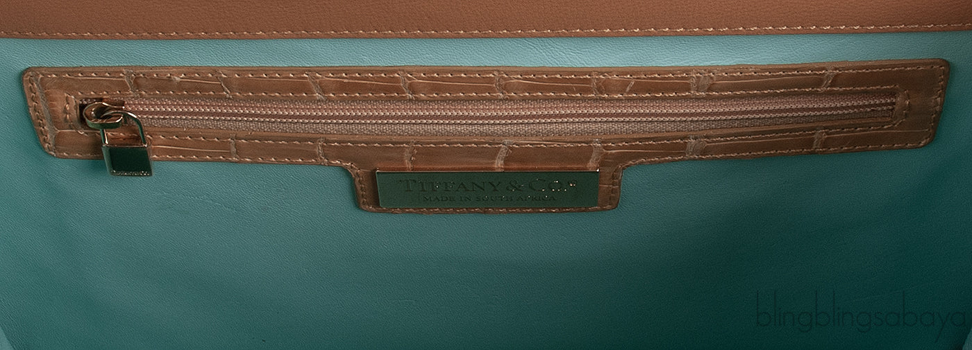 Beige Cornelia Lunch Box Crocodile Bag